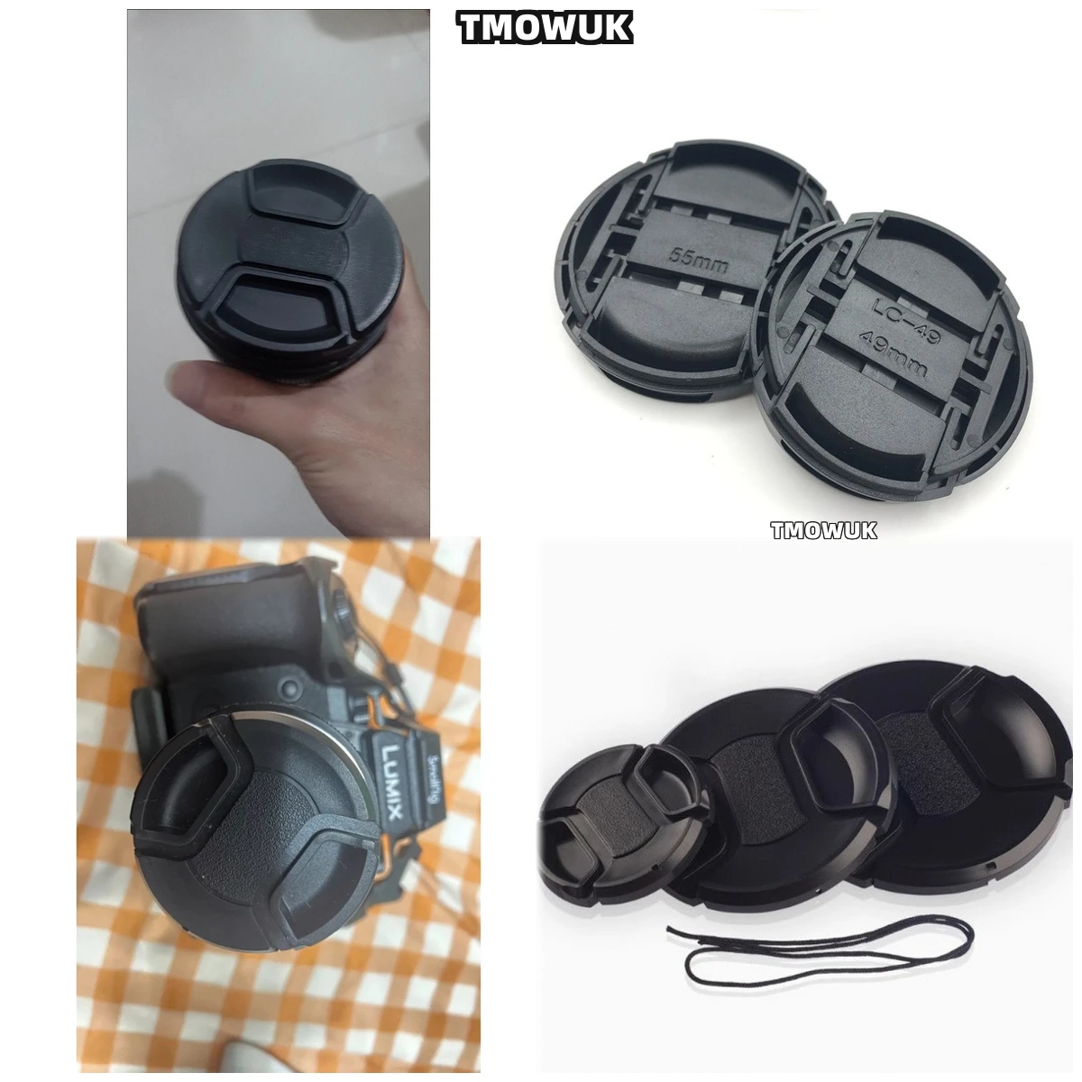 

For Panasonic S5D G90 G95D GH5 GH6S GX7 ZS99 DMC-FZ62 DMC-FZ35 Camera Lens Cap Protective Cover Center Pinch Snap-on 49mm 52 55