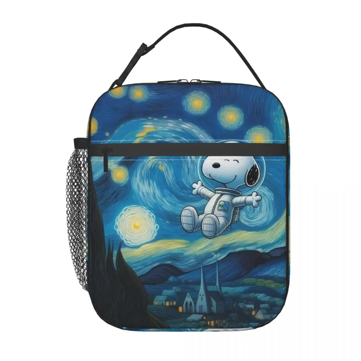 Custom S-Snoopys The Starry Night Insulated Lunch Bag for Women Portable Cooler Thermal Lunch Box Beach Camping Travel