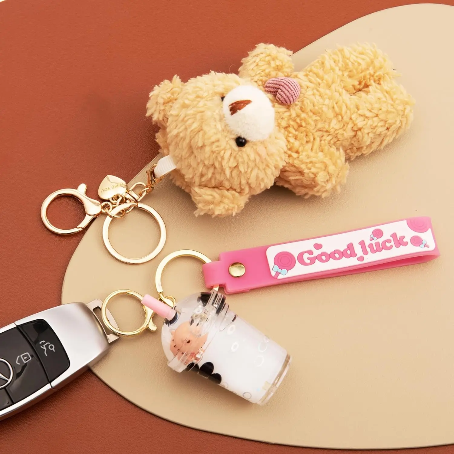 Adorable Llavero de Peluche con Forma de Oso Teddy para Bolsos y Mochilas, Encantador Amuleto Kawaii para Mujeres y Niñas