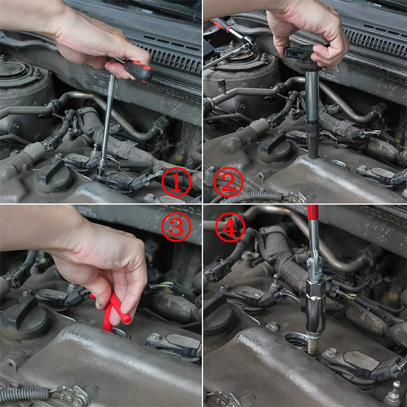 16mm/21mm Spark Plug Removal Tool Wrench 360 Degree Rotation Spark Plug Removal Socket Wrench Auto Repair Tool T-Handle