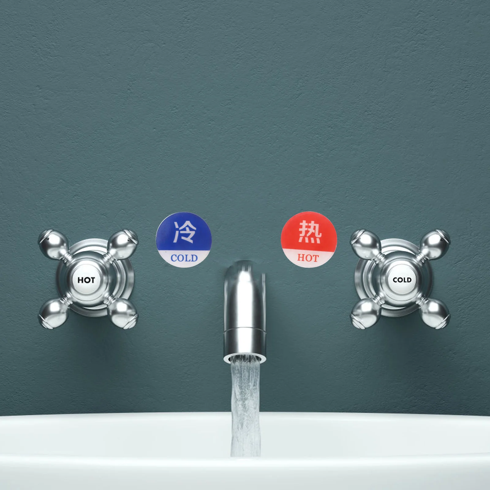 Hot and Cold Water Signs Wall Stickers for Shower Faucet Label Labels Indicator Instruction