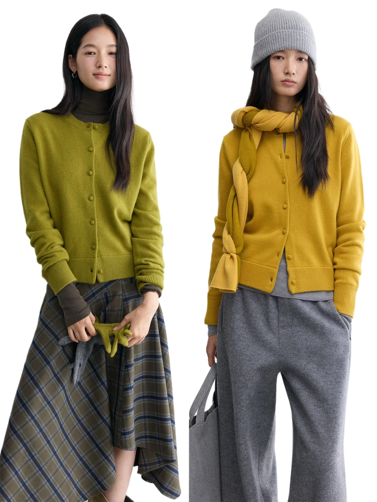 

Винтажный модный кардиган-пальто из кашемира класса А с круглым вырезом для женщин