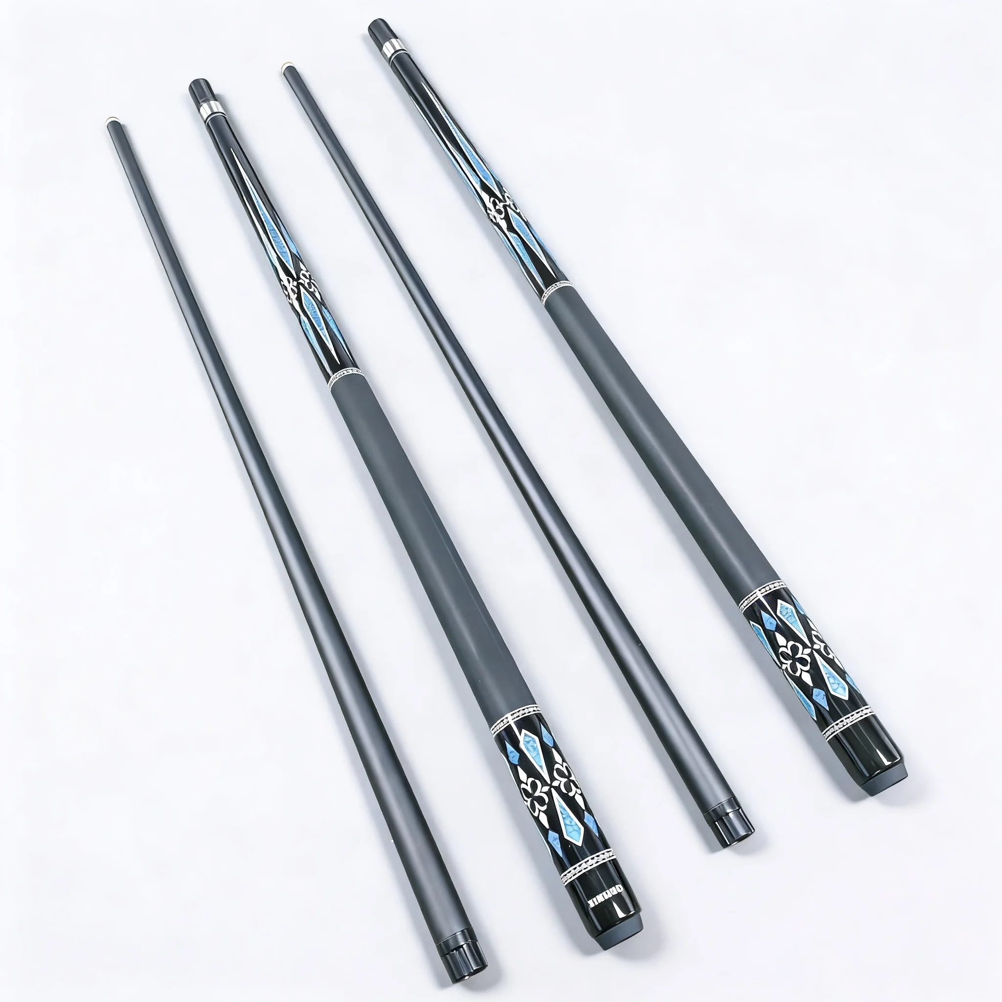 Lightweight High Quality 1/2 Split Carbon Fiber Pool Billiard Cue with Stainless Steel Joint and Fiberglass Shaft