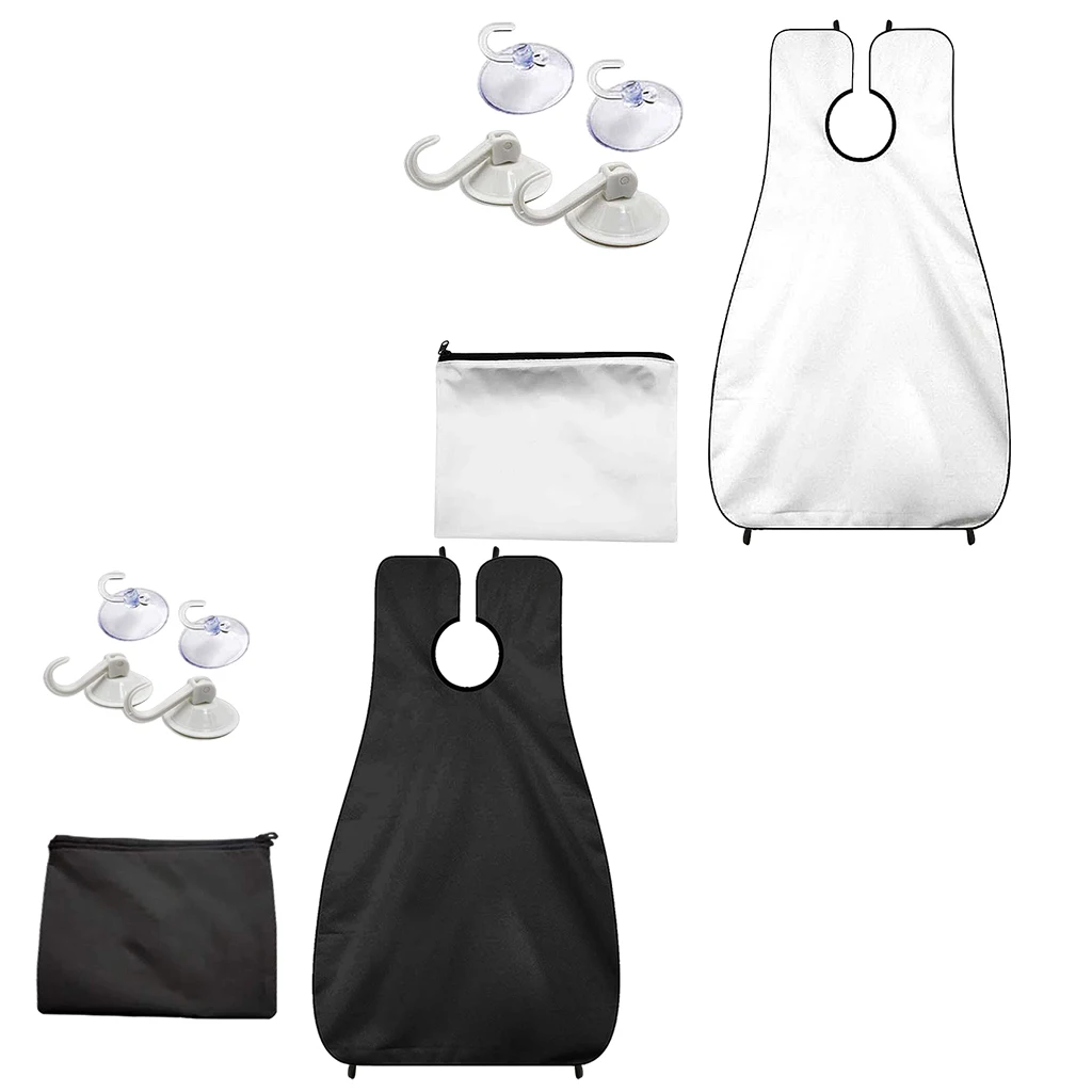No static Anti-scratch Waterproof Non-Stick Hair Cutting Beard Shaving Apron Cape Hair Catcher w/ 4pcs Suction Cups for Men