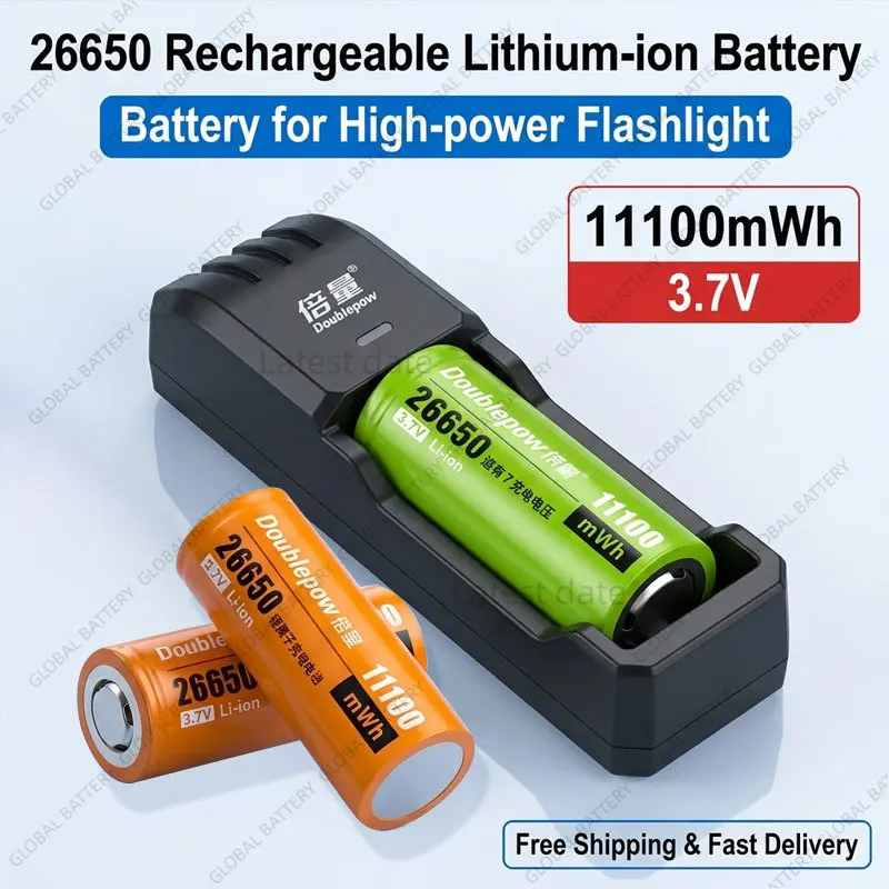 

26650 3.7V 11100mWh Li-ion Rechargeable Battery Lithium Battery for Strong Light Flashlight Solar Street Light Power Tool