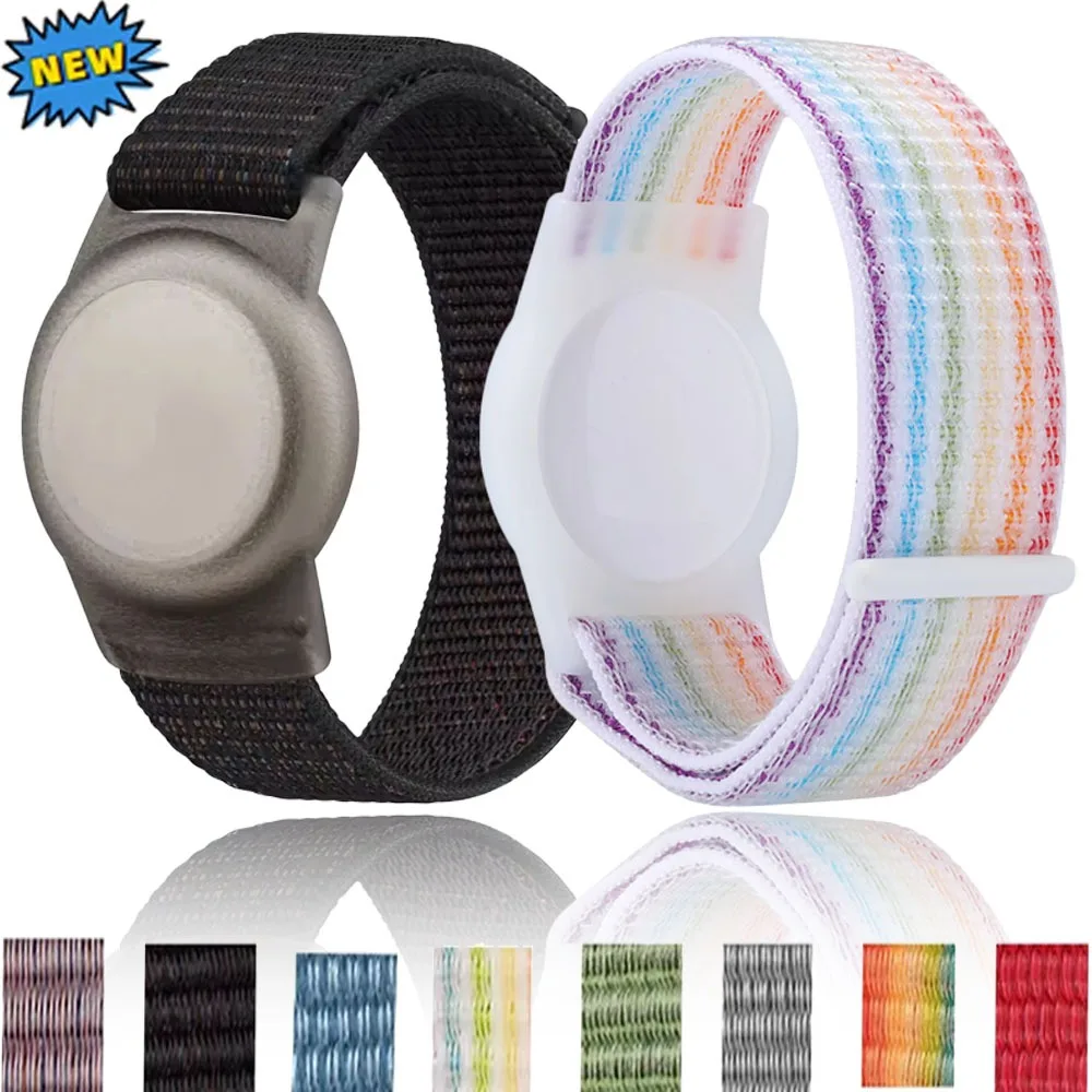 TPU Case+Nylon Strap for Apple AirTag 2 Kids/Adults Location Tracker Waterproof Bracelet AirTag 2 Change To Wristband Accessory
