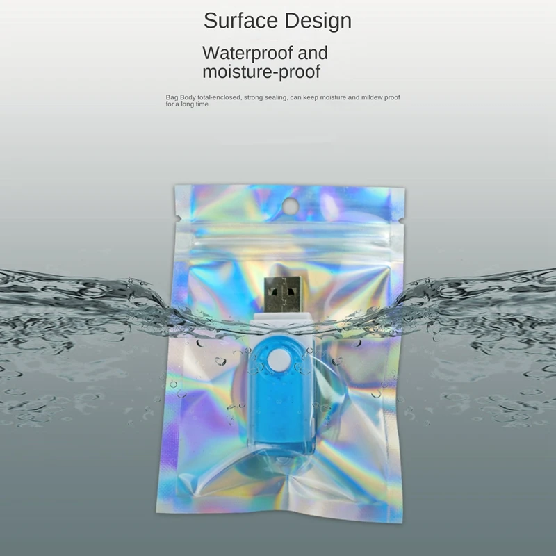Bolsas holográficas de 100 piezas para almacenamiento de alimentos, bolsas sellables y resellables para recuerdo de fiesta, Color holográfico, 2X3 pulgadas y 4X6 pulgadas
