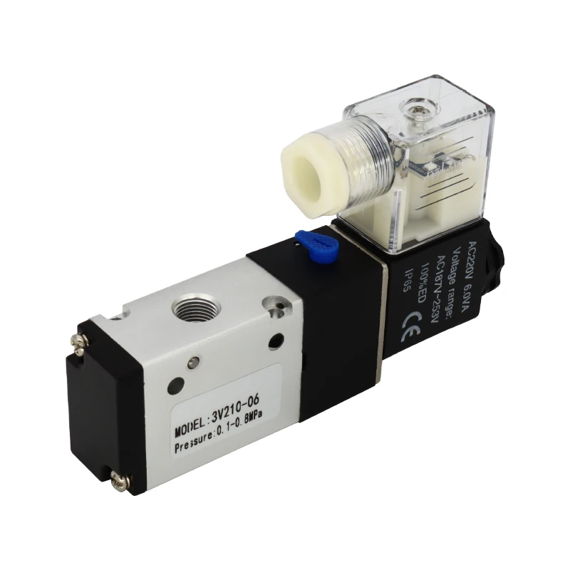 3V210-06 G1/8 "3Port 2Position zawór elektromagnetyczny pneumatyczny ze stopu aluminium ze stopu aluminium AC110V AC220V AC380V AC24V 24V DC 12V DC