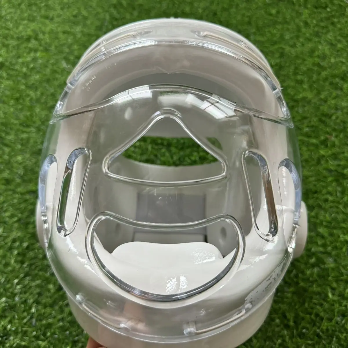 Casco da karate WKF/Protezione per la testa per bambini e adulti, allenamento e competizione, completamente chiuso, per ragazzi e ragazze, bianco