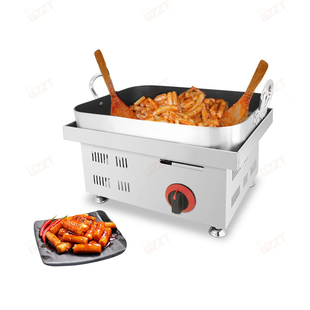 Commercial Korean Toppoki Maker Snack Machine Korean Tteokbokki Non Stick Dukbokki Making Machine Spicy Rice Cakes Maker