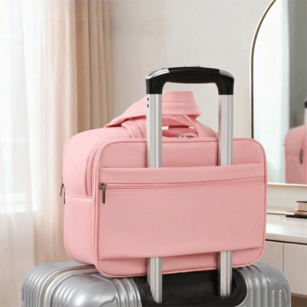 Large Capacity Travel Toiletry Bag Lightweight Wide-open Travel Storage Case Multiple Compartments PU Makeup Organizer Bathroom