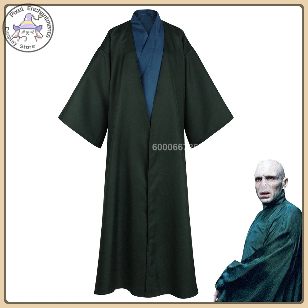 

Voldemort Role Playing Costume Anime Style Dark Wizard Robe Full Set High Quality Comic Con Halloween Party (Male/Female)