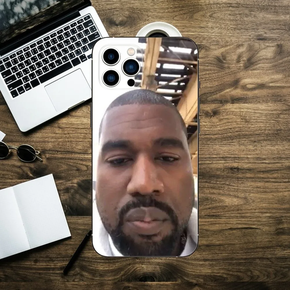 K-Kanye W-West Funny Phone Case Phone Case For Apple iPhone 15,14,13,12,11,XS,XR,X,8,7,Pro,Max,Plus,mini Silicone Black Cover