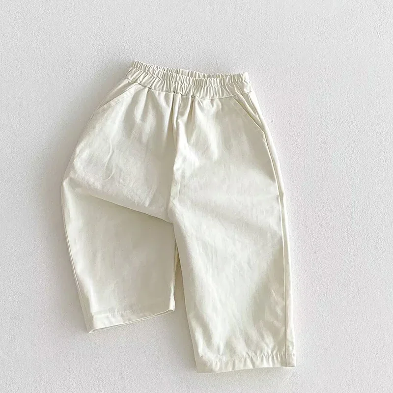 2025 New Autumn 0-5Yrs Kids Trousers Children Pants Baby Girls Boys Loose Casual Pants Cotton Solid Color Casual Fashion Pants