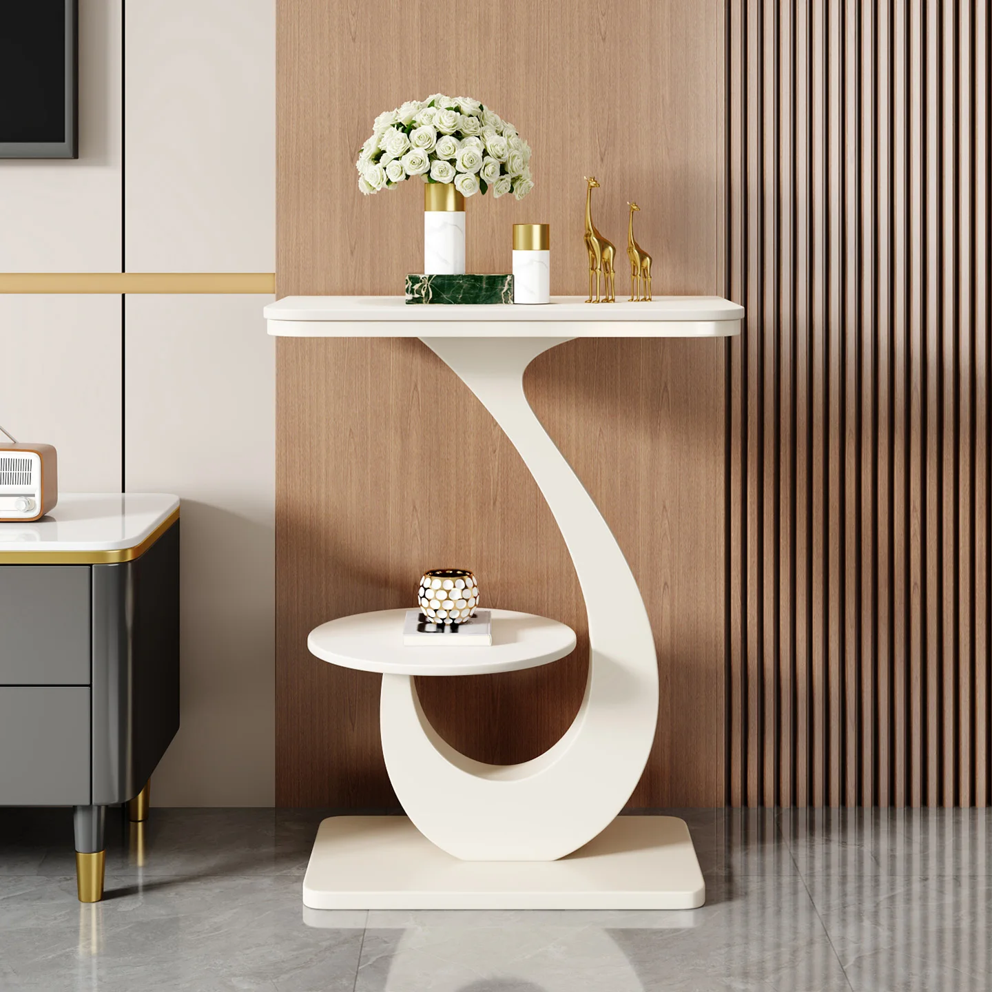 

Home living room rock slab flower stand light luxury high-end flower stand floor display stand