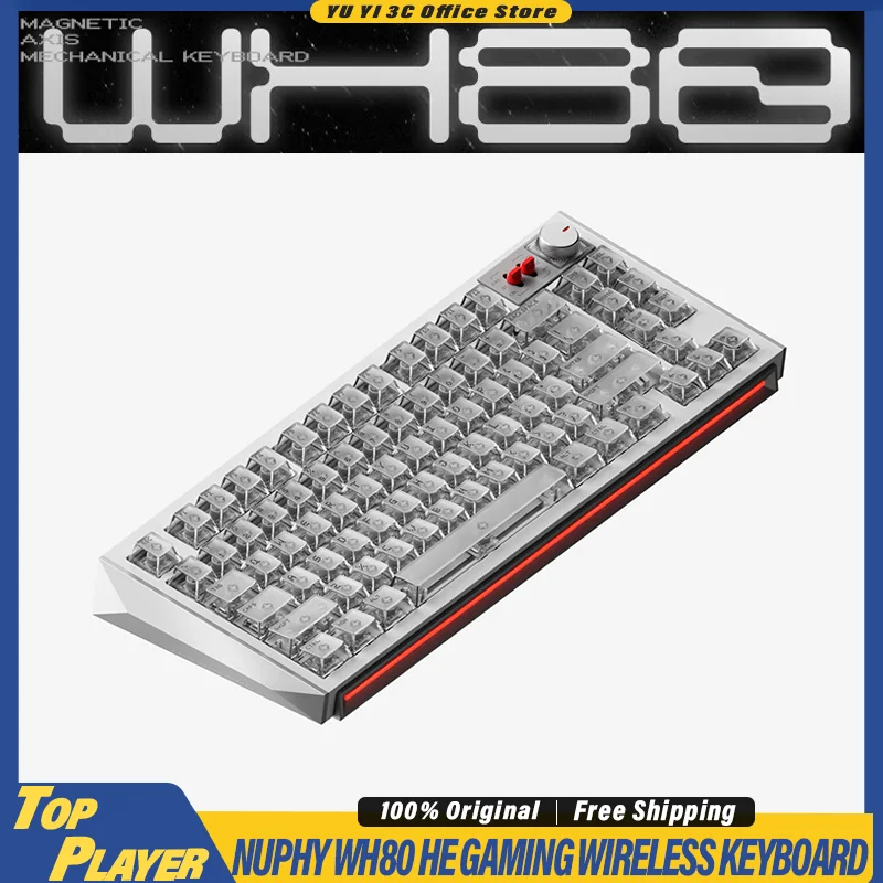 

NuPhy WH80 HE Игровая клавиатура Переключатель Холла Поддержка 0,005 мм Быстрый триггер DKS SOCD MT TGL Dynamic RGB BT 2,4G Беспроводная связь