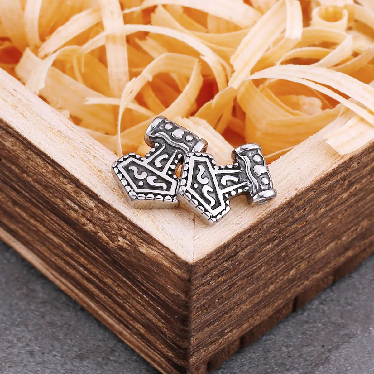 Nordic Vikings Anchor Stud Earrings For Men Stainless Steel Odin Thor\'s Hammer Amulet Accessories Vintage Fashion Jewelry Gift