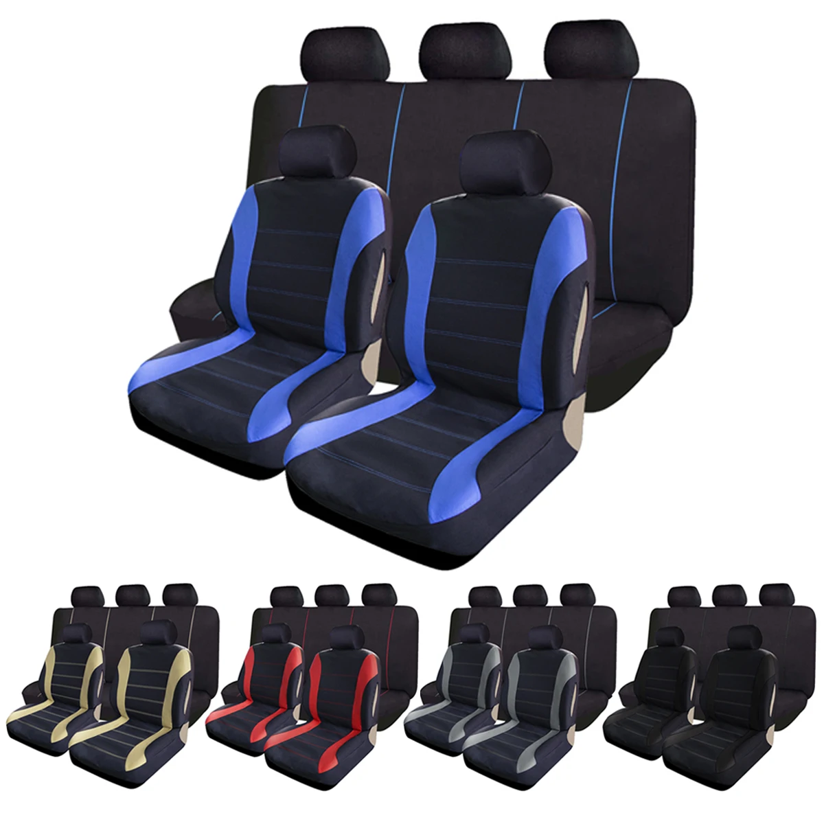 Fundas de asiento de coche de tela transpirable, conjunto completo Universal, apto para Lada Priora, Renault Logan, accesorios interiores para camiones y SUV