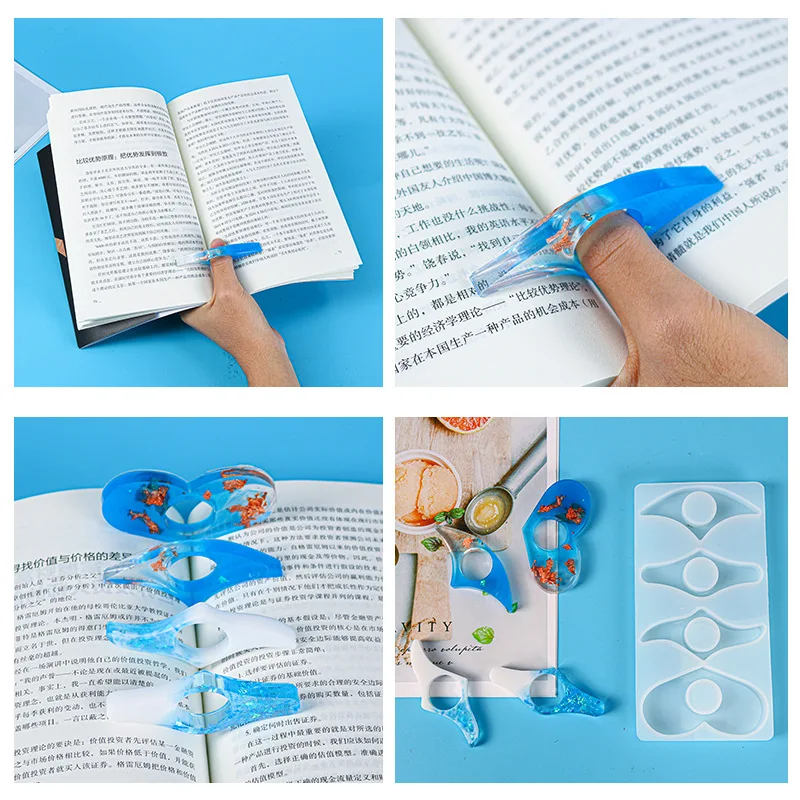 Book Page Holder Resin Mold DIY Reading Bookmark Silicone Molds Thumb Ring Book Page Holder Bookmark Epoxy Resin Book Clip Gift