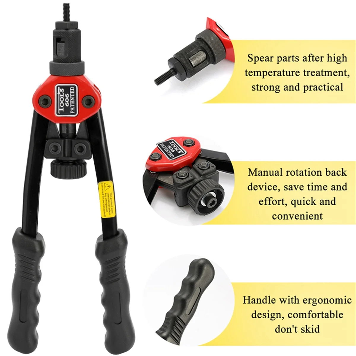 A03R 50pcs Rivet Nut +Hand Threaded Rivet Nuts- BT606 M3 /M5 M6 M8 Double Insert Riveting Rivnut Rivet Tool