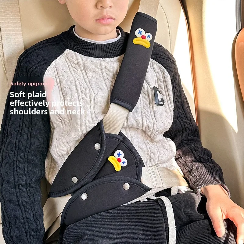 Car Children Safety Belt Shoulder Protector Cover Cute Prevent Strangulation Neck Protector Car Mounted Adjustable Fixed Limiter