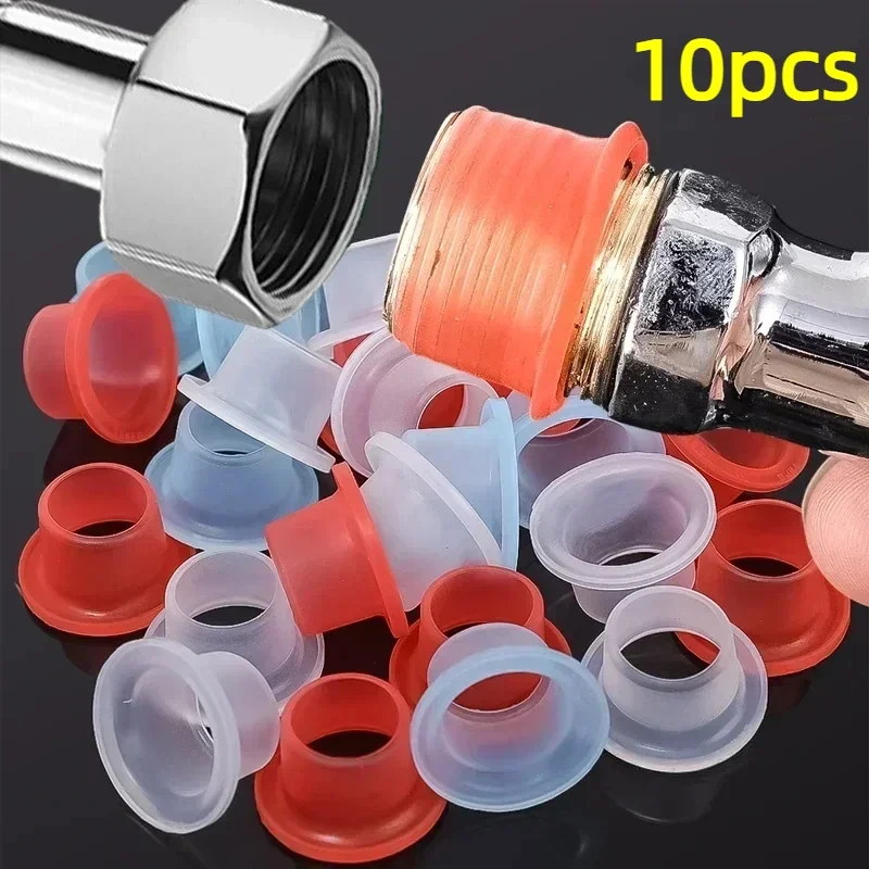 10pcs Faucet Leak-proof Sealing Gasket Washer Silicone Raw Belt Triangle Valve Rubber Pipe Hose Prevent Dripping Leakage Plug