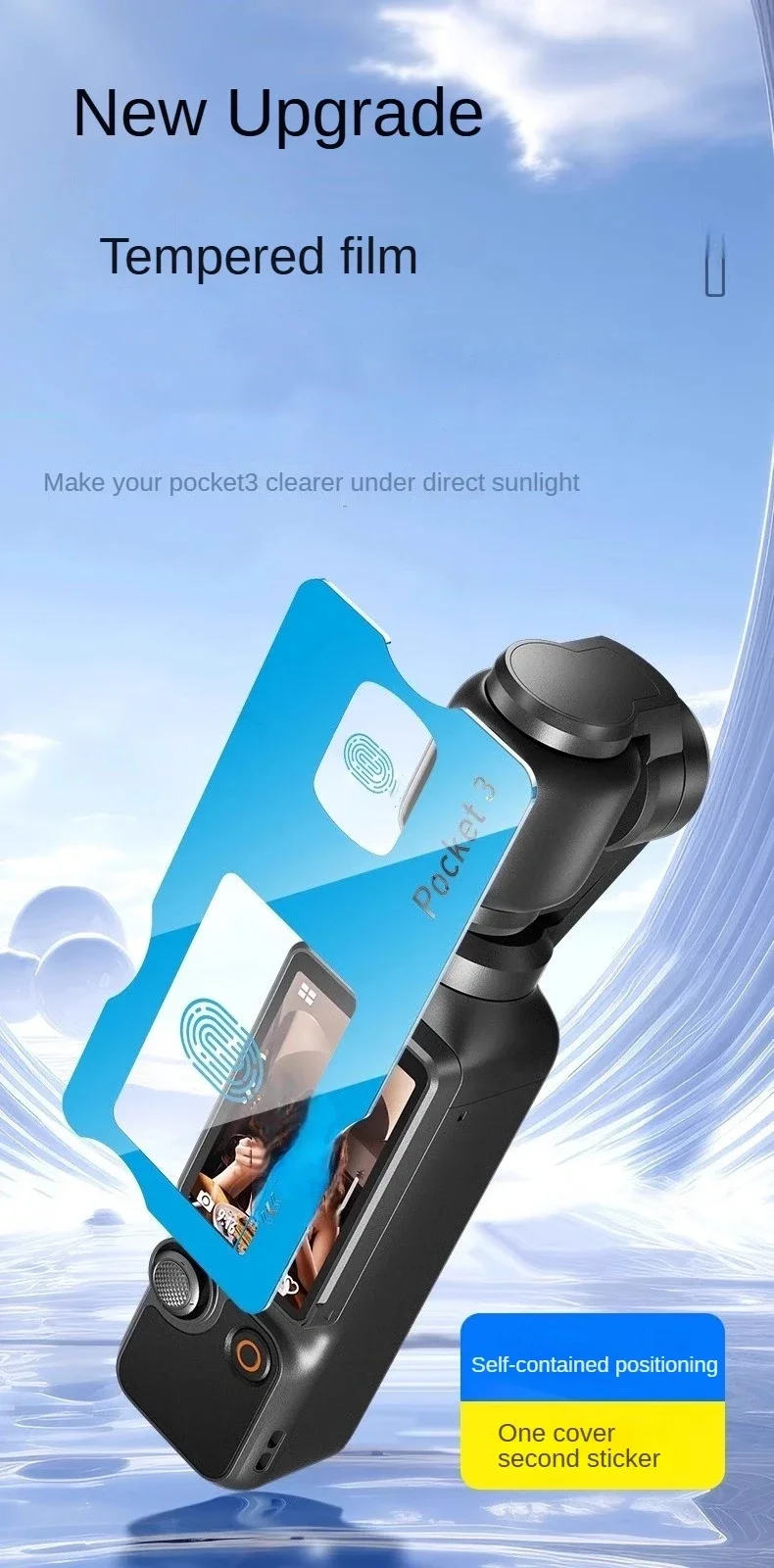 For DJI OSMO Pocket3 Tempered Glass Screen Protector  Coating Automatic Positioning Pocket 3