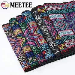 Meetee 1yard 24cm Embroidery Webbing Lace Ethnic Style Ribbon for Handbag Garment Luggage Women Decoration Sewing DIY Accessory