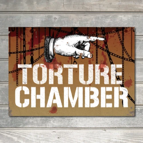 1pc Metal Torture Chamber Indoor/Outdoor Funny Gift Wall Sign Decor Metal Plaque