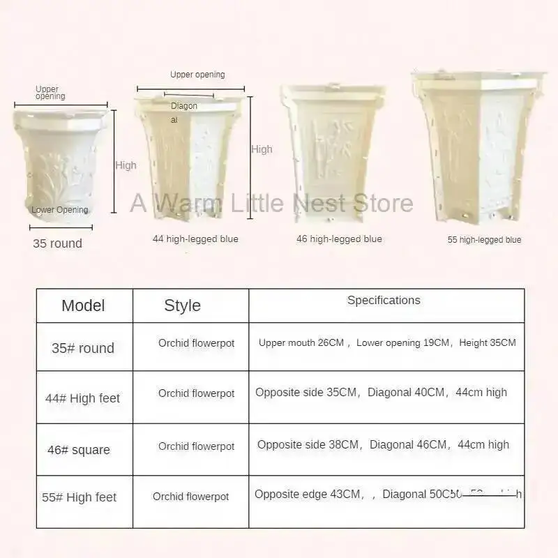 High-foot Flower Concrete Pot Cement Mold Bonsai Concrete Plastic Model Plastic Steel Abrasive Gardening Buildings Decoration