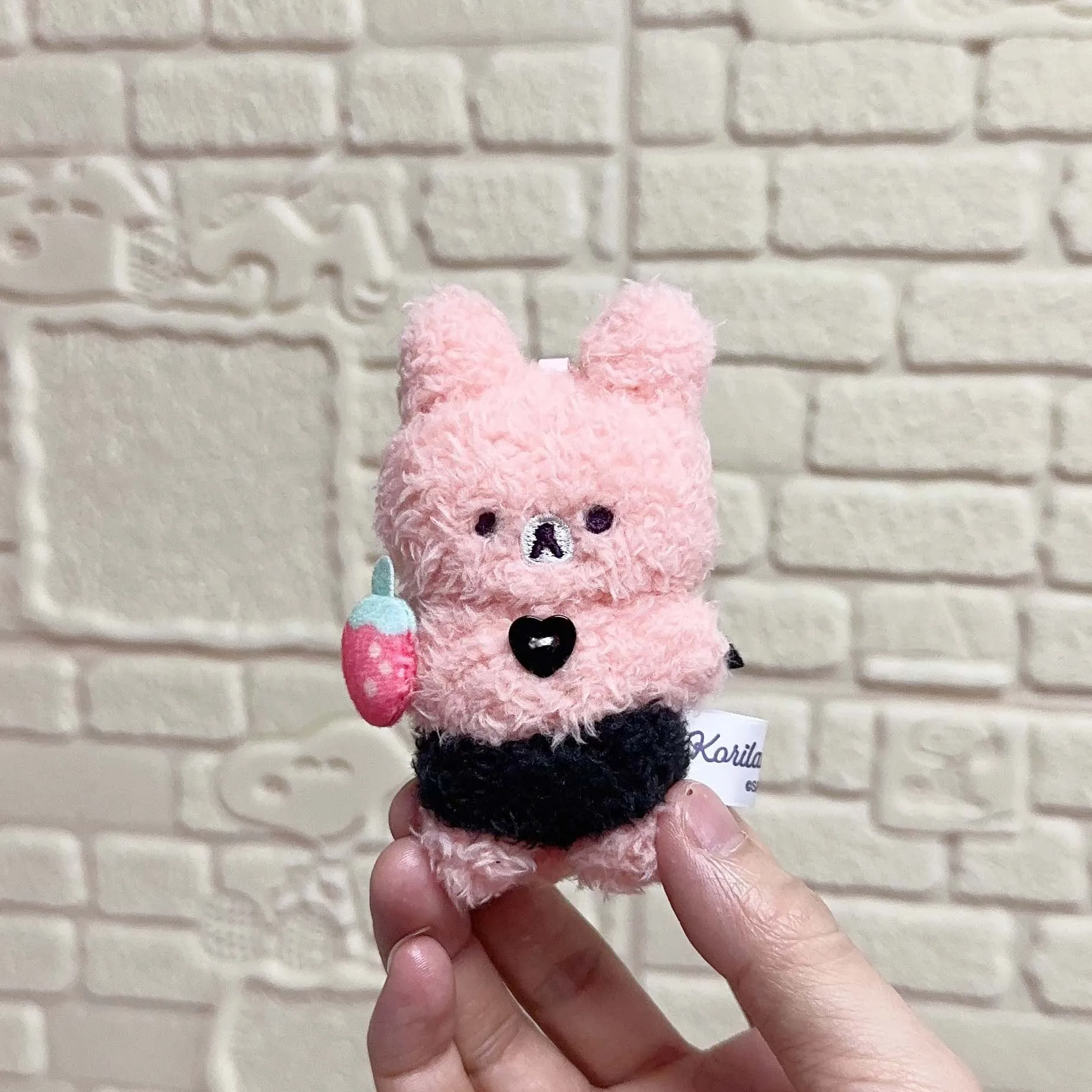 Rilakkuma Korilakkuma Bear Little Devil Feeling Koakuma Usagi Pink Black Rabbit Plush Keychain Bag Keyholder Pendant Doll Toy
