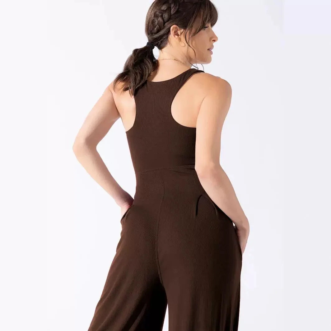 Mono de cintura alta para primavera y verano, pantalones informales sueltos de Color para mujer, pantalones largos para ir al trabajo, tela de Tead de Metal