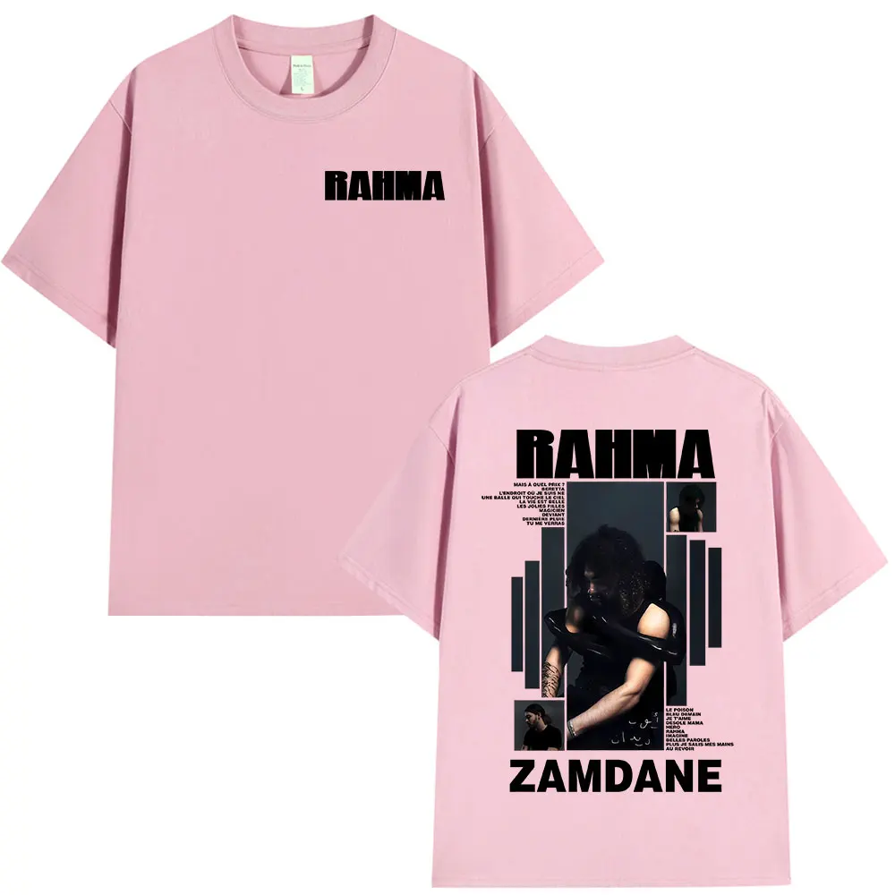 مغني الراب Zamdane RAHMA ألبوم الجرافيك تي شيرت الرجال النساء الهيب هوب موضة البوب الموسيقى تي شيرت الرجال عادية خمر المتضخم تي شيرت