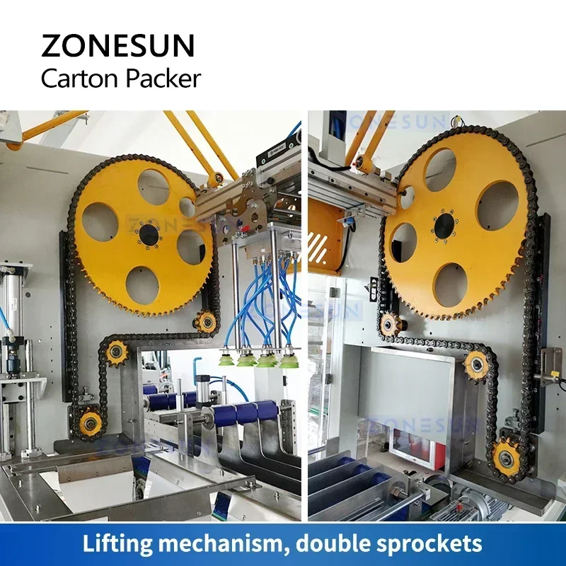 ZONESUN Confezionatrice automatica per casse Robot Gripper Braccio robotico Caricamento Estrettatrice Scatola per custodie ZS-CPL