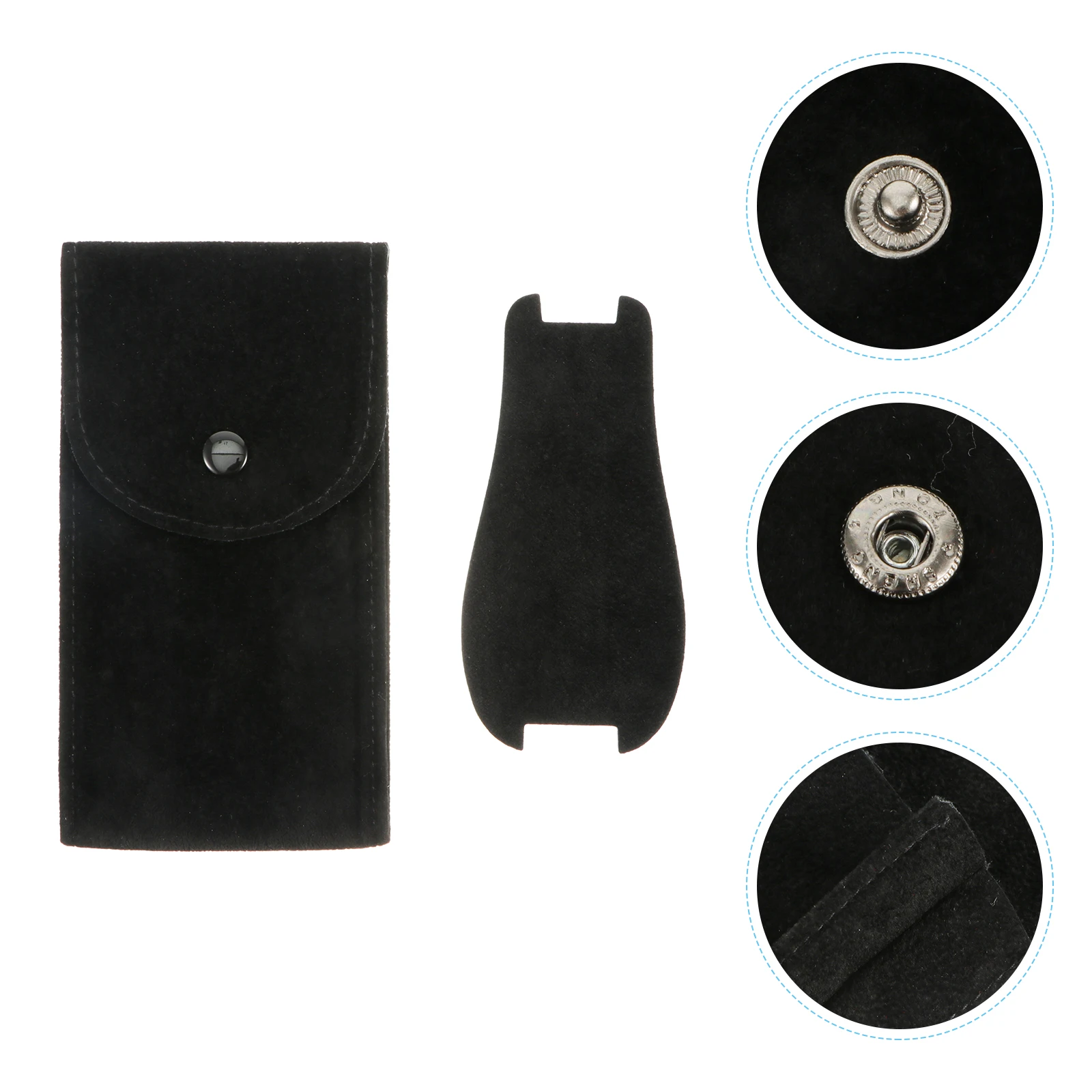 

Beaded Flannelette Bag Built-in Pad Black Color Portable Size Travel Pouch Watch Bag Storage Case Watch Container