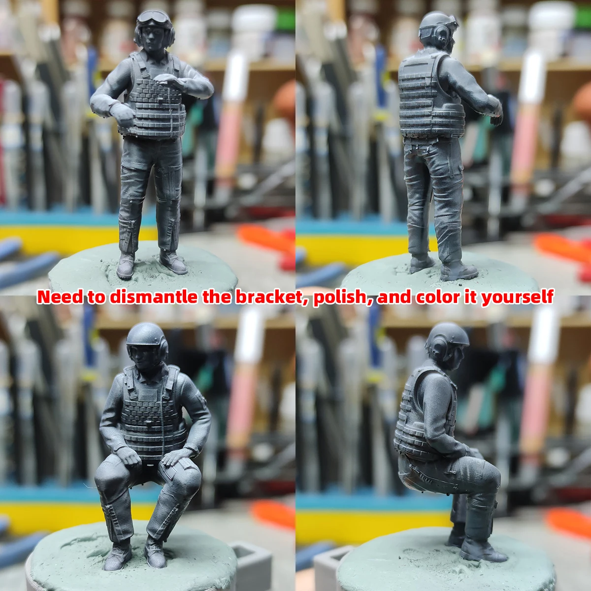 Amerikanische Panzersoldaten Armee-Figuren Soldaten-Team Militär-Mann Montage-Diorama Maßstabsgetreues Miniatur-Modellbausatz 6 Stück 1/72 1/35 1/48 – Detail 1