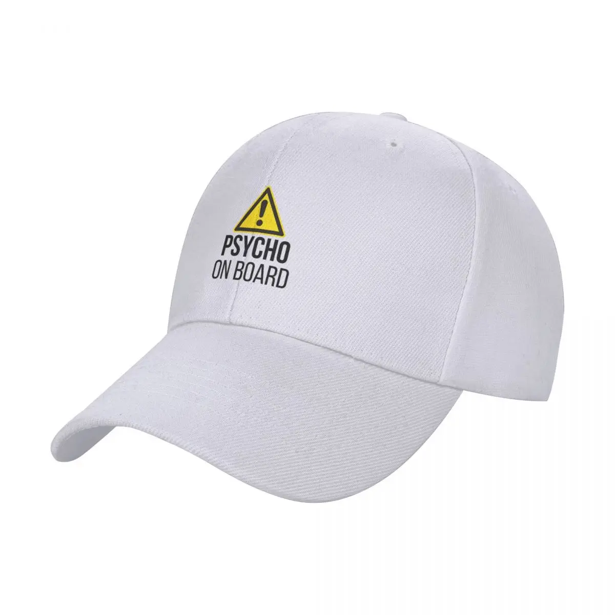 Caution Sign Psycho On Board Running Over Pedestrian Red Letters Black Background Baseball Cap Kids Hat Hip Hop For Girls Men's