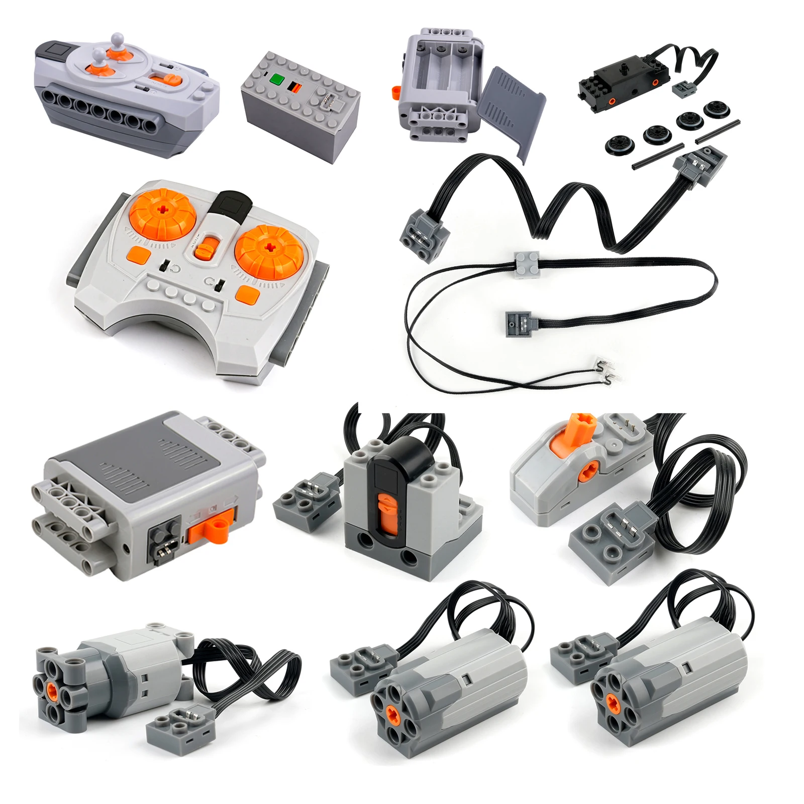 MOC Power Functions M/L/XL Motor Kit with High-Tech Battery Box & Receiver for Technical-Compatible Building Blocks DIY Projects