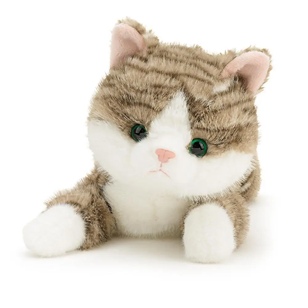 

Lying Cat Plush Toy Cute Soft Striped Fox Cat Throw Pillow Animal Doll Birthday Gift For Girl Cartoon Anime Cat Doll