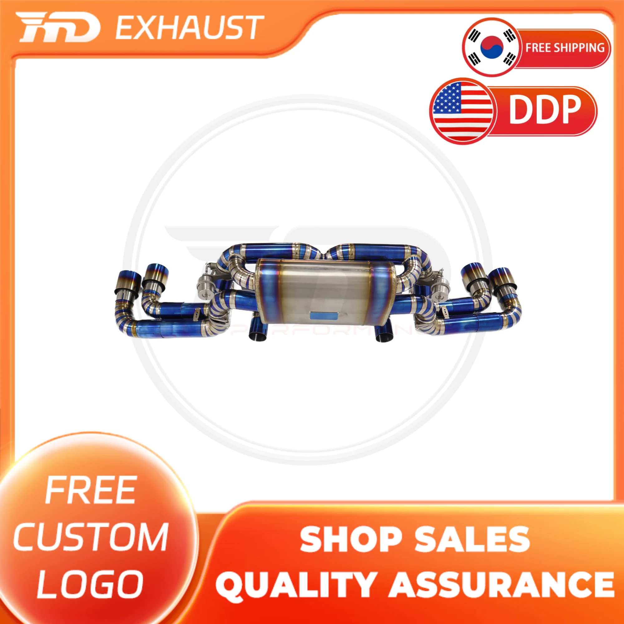 

HMD Hot sale titanium alloy Exhaust System High Flow Performance Catback exhaust for Ferrari F360 3.6L with Valve