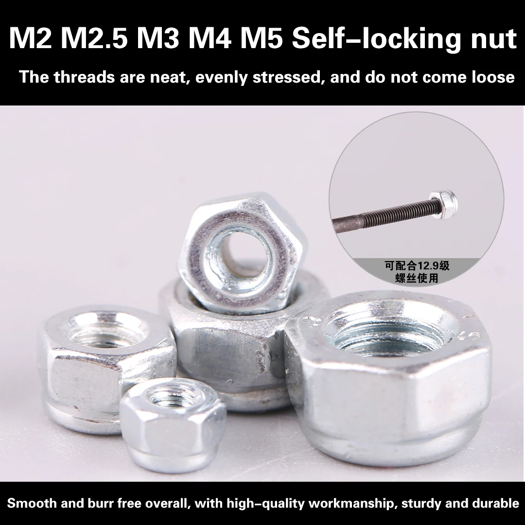 20PCS M2 M2.5 M3 M4 M5 Stainless Steel Nylon Insert Hex Lock Nuts Hexagon Nyloc Self Locking Nut Anti-loosening nut