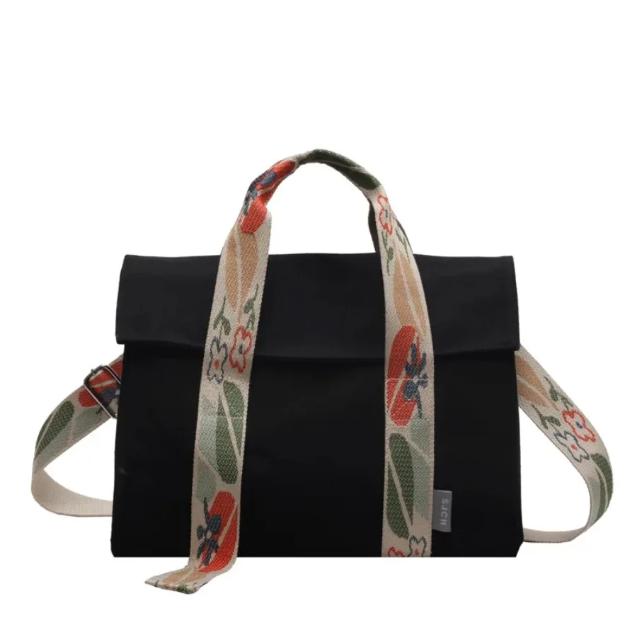

Summer new Korean version of the tide of fashion women's handbags portable simple texture canvas single shoulder crossbody bag