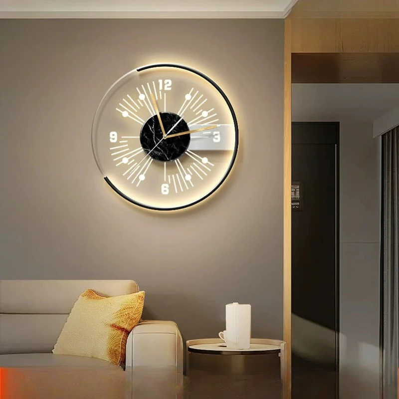 White Unique Fashion Wall Clocks Night Light Modern Luxury Digital Wall Clock Living Room Relojes De Pared Home Decor Items