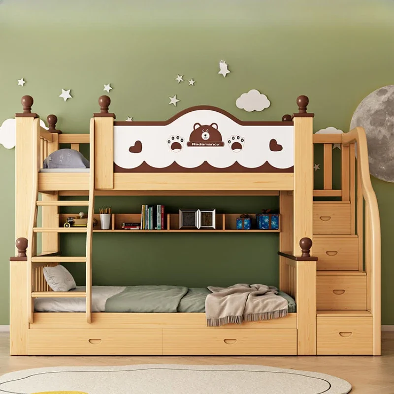 Modern Drawers Bunk Beds Headboard Nordic Children Frame Bunk Beds Luxury Modern Cama Montessoriana Infantil Bedroom Furniture