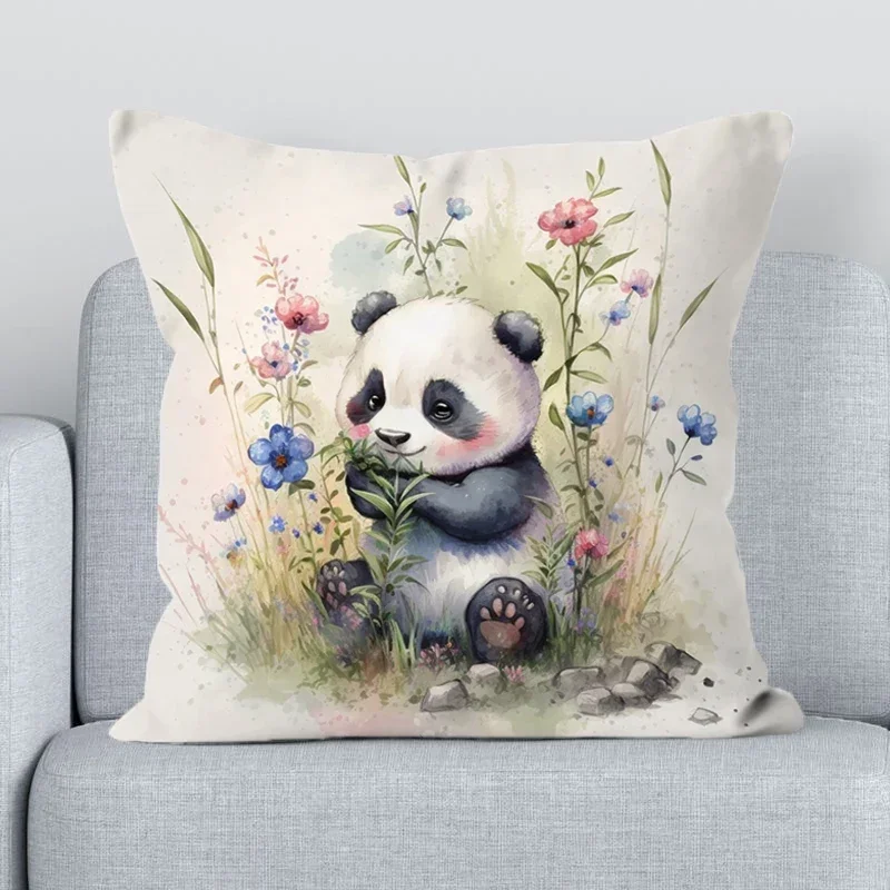 Cute Panda Pillowcase 40*40 Decorative Pillowcases Pillows for Bedroom Bed Cushion Cover 45x45cm Car Sofa Cushions Covers Pillow