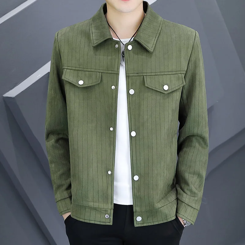 High-Quality Fashionable Casual Suede Jacket Men's Autumn Workwear Stylish All-Match Trendy Coat for Men