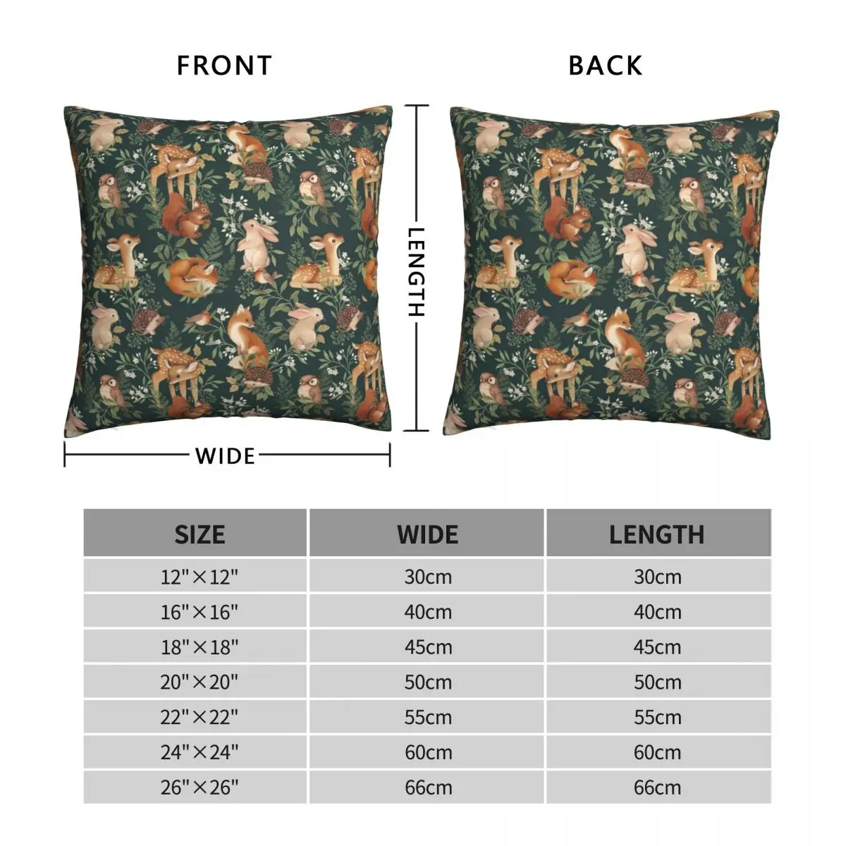 Nightfall Wonders Square Pillowcase Polyester Linen Velvet Printed Zip Decorative Bed Cushion Cover