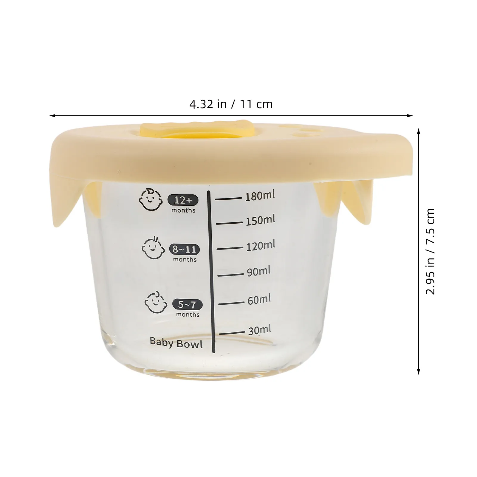 2Pcs Glass Baby Food Storage Bowls Leakproof Microwave Freezer Safe Infant Meal Prep Jars Portable Round Containers for Baby
