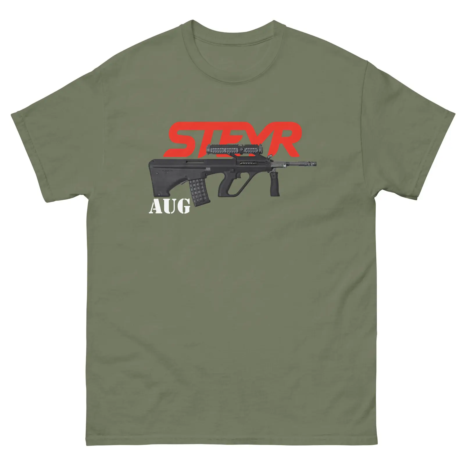 Steyr AUG Multi-purpose Assault Rifle T Shirt New 100% Cotton Short Sleeve O-Neck Casual Mens T-shirt Gun Fans Streetwear