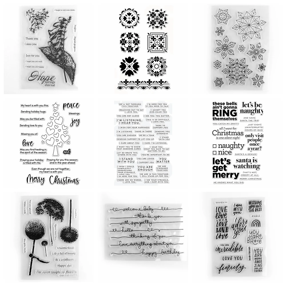 Handgeschriebene Grenzen, klare Stempel, freche Weihnachtsstempel für DIY Scrapbooking, Album, Kartenherstellung, Dekoration, Papierhandwerk